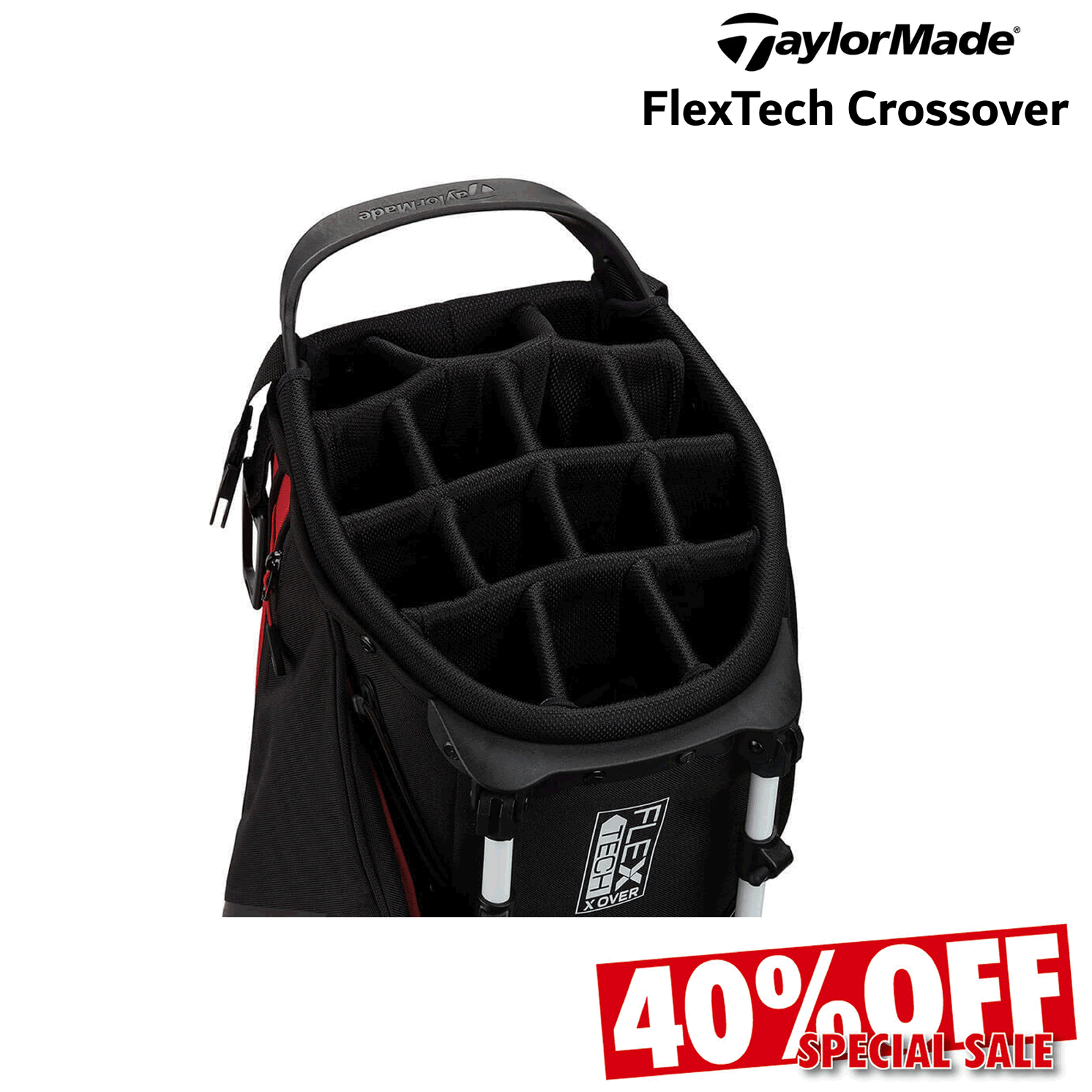 TAYLORMADE GOLF STAND BAG TAYLORMADE FLEXTECH CROSSOVER 14 WAY DIVIDER