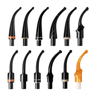 MUXIANG 9mm Bent Curved Pipe Mouthpiece Stem Replacement For Tobacco Smoking Pipe DIY