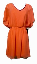 express dress- Vestido corto color naranja para mujer, estilo casual.