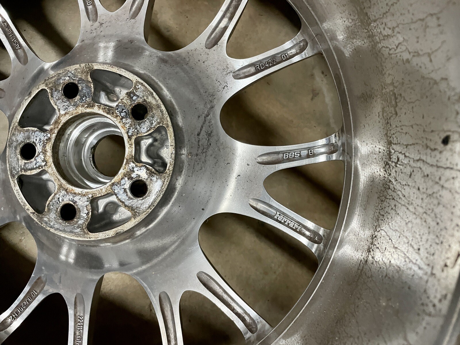 Genuine OEM Factory Ferrari 612 599 Challenge POLISHED 20x10 inch Rear WHEEL