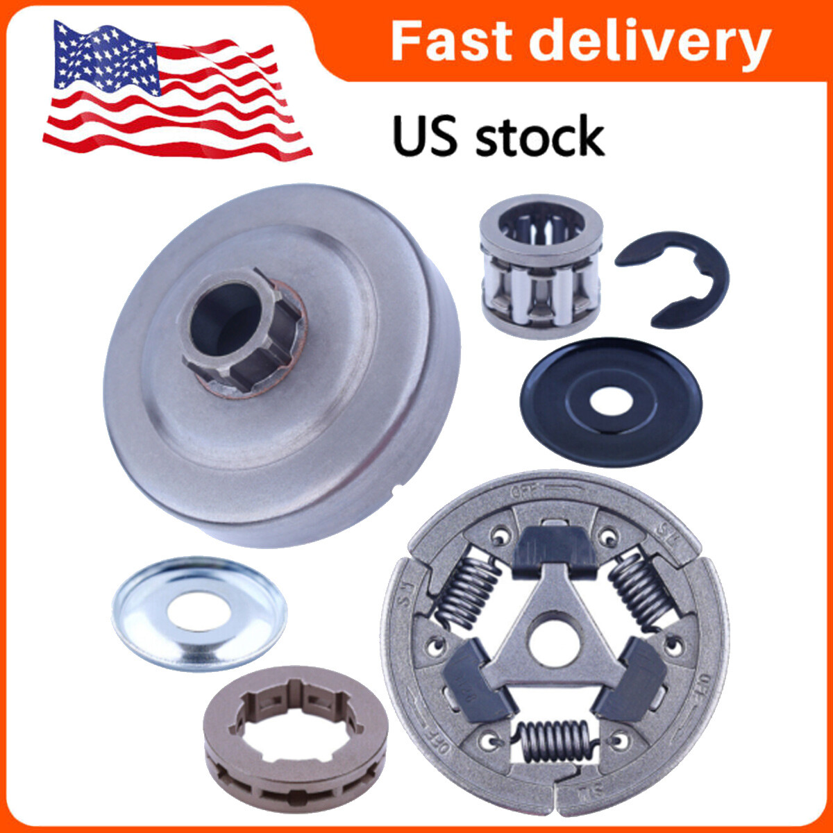 3/8" 7T Clutch Drum Cover Rim Sprocket Kit For Stihl MS460 MS362 MS361 044 046