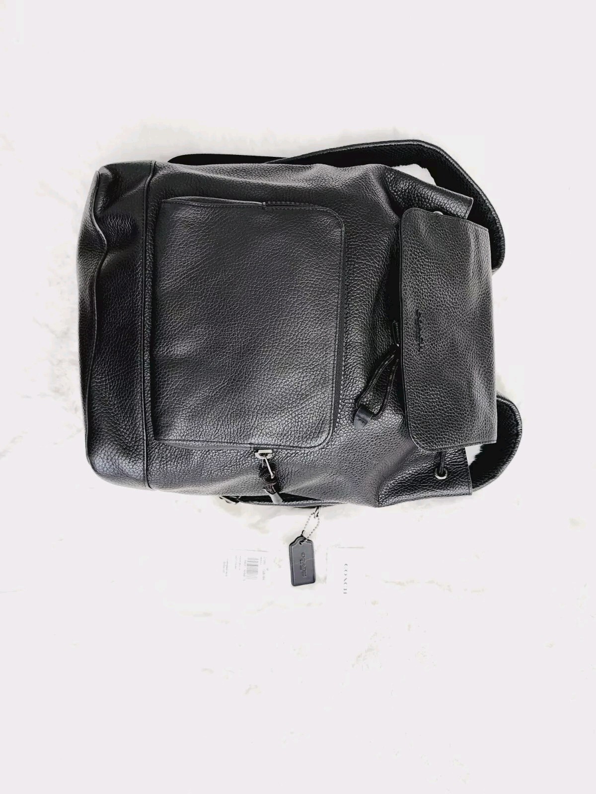 Coach Daypack Backpack Compact Black Pebble Leath… - image 22