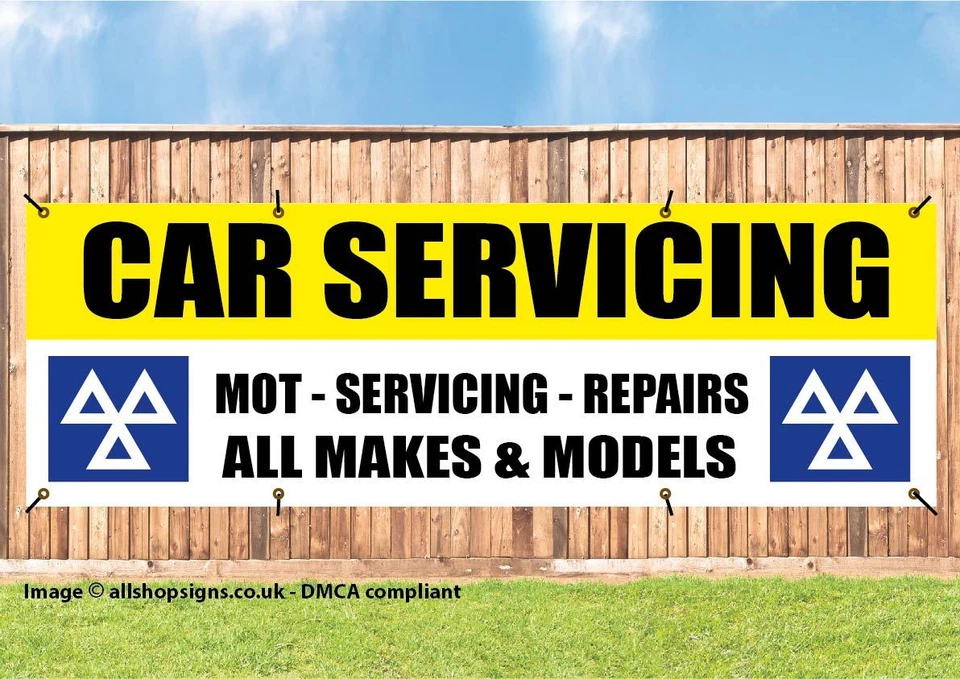 THESIGNSTORE CAR SERVICING MOT & REPAIRS BANNER GARAGE SIGN waterproof PVC with Eyelets NM101