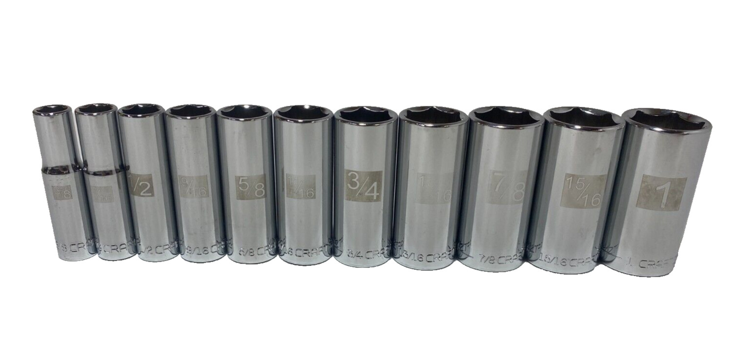 NEW Craftsman Ez Read 1/2" Drive 6 & 12 Point Sockets SAE & Metric - Choose Size