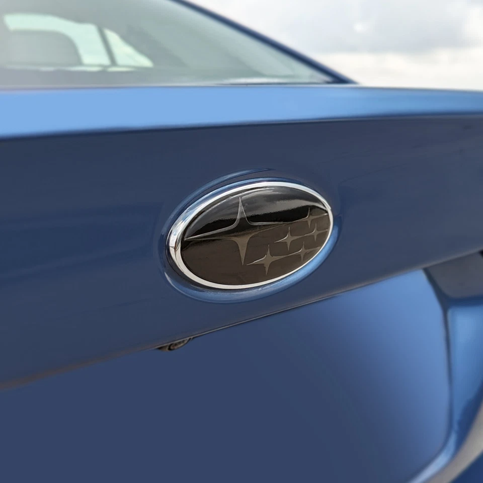 Para Subaru Ascent 2019-2023 emblema delantero y trasero superpuesto calcomanía vinilo humo oscuro Foto 2 de 2