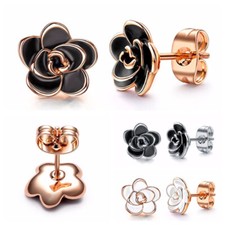 Rose Stud Earring Women 925 Silver Filled,Rose Gold Free Shipping A Pair