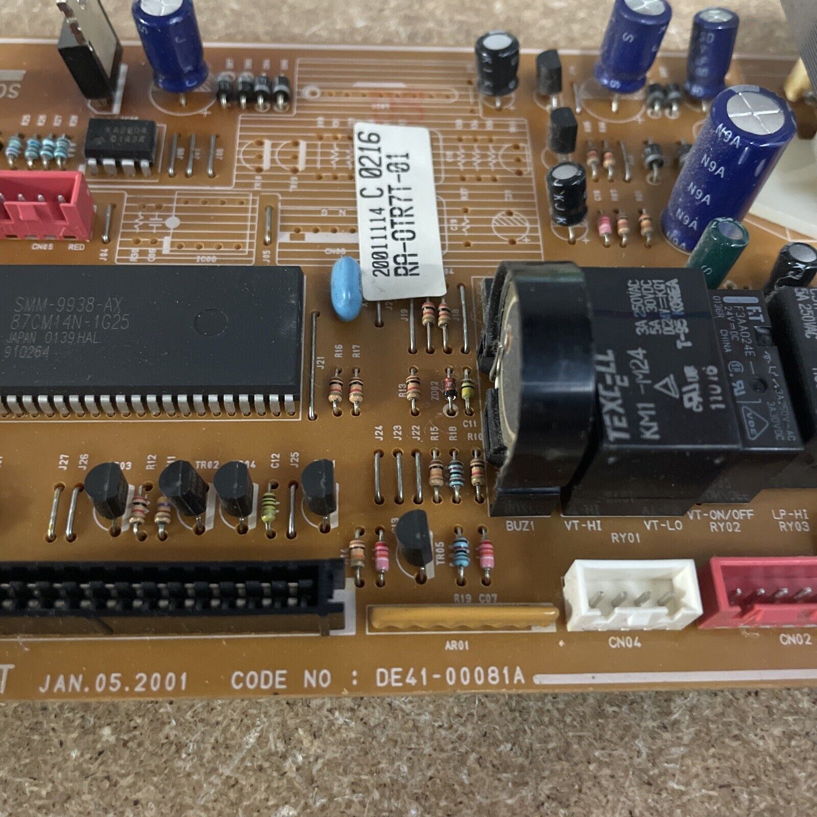 Samsung Microwave Control Board Part DE4100081A RAOTR7T01