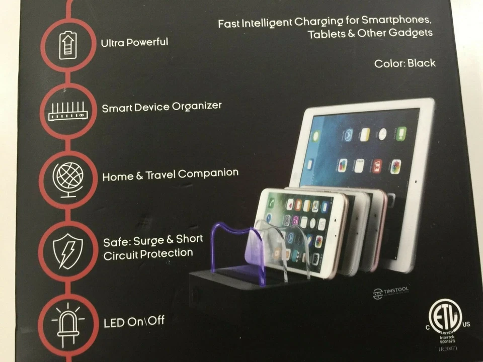 TIMSTOOL 6 USB Charging Station For Multiple Devices -No Buzz - LED indicatio... - Image 4 of 4