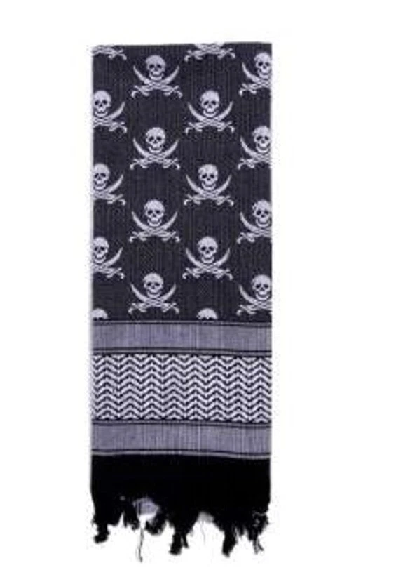 Plo Neck Scarf Skulls Shemagh Tactical Desert Camo Scarf White / Black