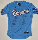 Texas Rangers World Series Champ Team Multi Signed Authentic Jersey MLB holo