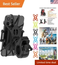 Durable Bike Phone Mount Holder with 6 Color Bands - Rotatable & Shockproof