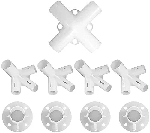 9pcs White Tent Replacement Spare Parts Canopy Fitting Spare Parts For  10'x10' O