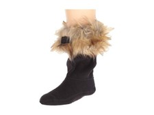Hunter 253563 Kids Girl Faux Fur Cuff Boot Sock Tawny Size Large