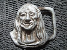 NATIVE AMERICAN CHIEF CUT OUT HIPPIE BELT BUCKLE VINTAGE VERY RARE 1970s USA