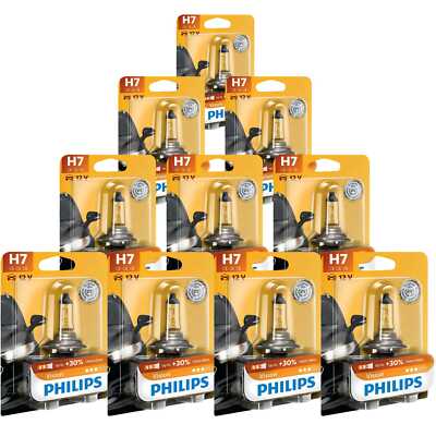 10x Philips Vision H7 Halogen bis zu 30% mehr Licht 55W 12V Autolampen
