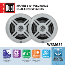 Dual Electronics WSM651 Two 6.5 inch Water Resistant Dual Cone High Performance