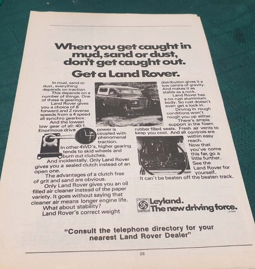 1972 ? LAND ROVER  Australian Sales Advert - image 1 of 1