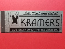 Kramer's Restaurant, Pittsburgh, Pennsylvania. Pa. Full Length Cover.
