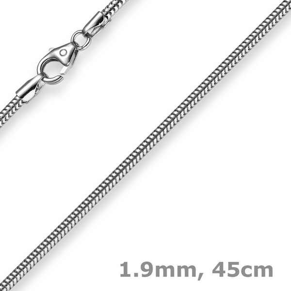 1,9Mm Schlangenkette Kette Collier Aus 585 Gold WeißGold, 45Cm, Damen, Goldkette-image
