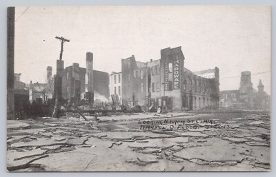 #ad #ad 1913 Dayton Ohio Flood Photo Postcard St. Clair St. Hardware Store Destroyed $19.76