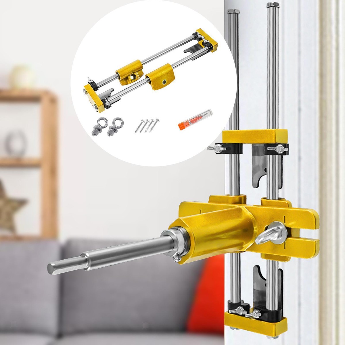 Snijders Deurslot Mortiserfitting Jig Insteekset Met Sleutel Zakgatzaagopener Installatie Insteeksetfitting Jiggereedschap