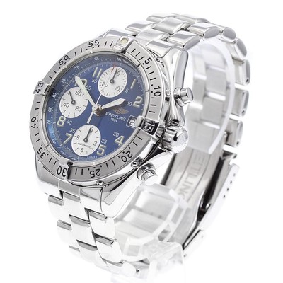 BREITLING COLT A13035.1 41mm SS Automatic Blue Dial Chronograph Date #C699