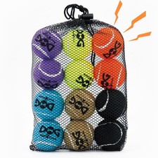 Small Tennis Balls for Dogs 12 Pack 2.0" Squeaky Dog Balls for Small Breed, ...