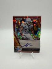 2021 Panini Prizm Draft Picks Samuel Cosmi Red Cracked Ice Auto #DPA-SAC