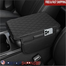 Car Armrest Cover Microfiber Leather Console Pad Storage Organizer Comfort New
