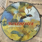 VINTAGE WINCHESTER SHOTGUN SHELLS HUNTING AMMO 12 INCH PORCELAIN ENAMEL SIGN