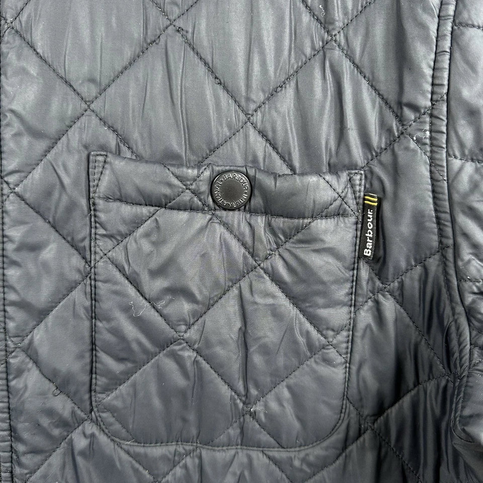 Barbour Axel Quilt Men’s Black Bomber Quilted Jacket Size Large L Coat Zip Up - Image 3 of 4