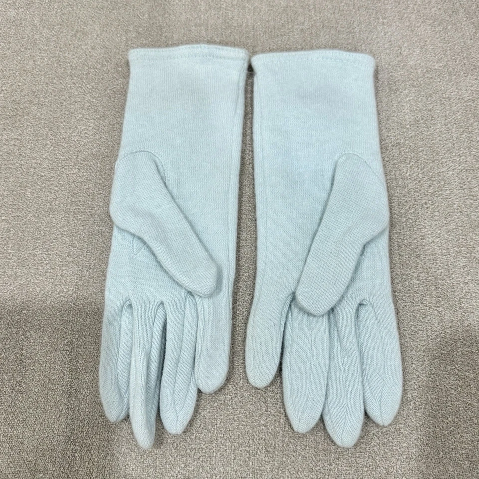 Guantes de pelo de conejo de lana Banana Republic azul claro talla única detalle de perlas Foto 3 de 4