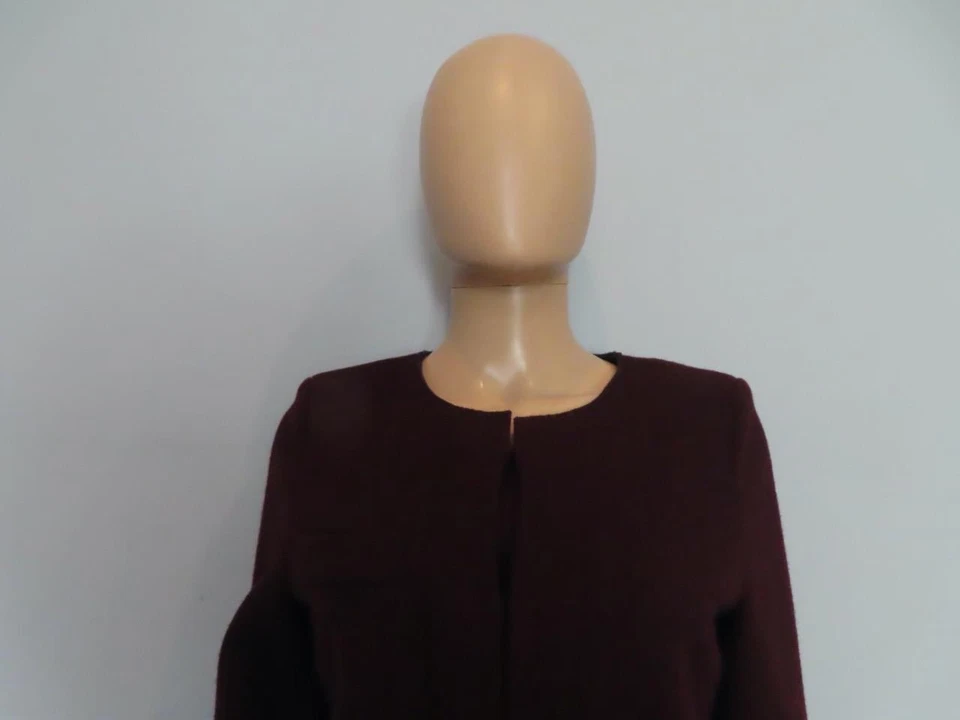 ISABEL MARANT 勃艮第超细羊毛薄纱下摆西装外套夹克 F 40/US 8 — 第 4/4 张图片