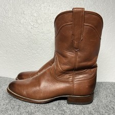 Tecovas The Earl Roper Bourbon Calfskin Leather Cowboy Boots Size 10 D Mens 1002