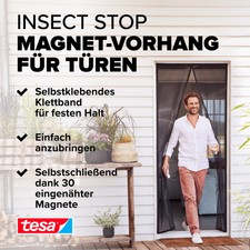 Magnet Fliegengitter Für Balkontür – 175x200 Cm, Insektenschutz Mit Klettband, Grau, Ohne Bohren