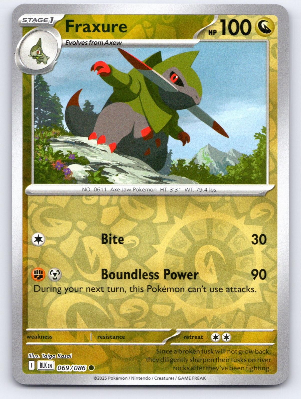 2025 POKEMON FRAXURE BLACK BOLT 069/086 REVERSE HOLO COMMON NM A5727 FREE S&H