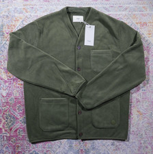 Folk Tobias Fleece Cardigan Size 5 Olive Green XL RRP £170 APC YMC Norse Toast