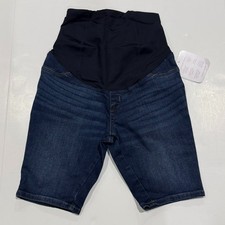 Over Belly Bermuda Maternity Jean Shorts, Ingrid Isabel, Dark Denim Wash 00/24