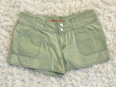 Vintage Y2K Mossimo Green Micro Mini Low Rise Shorts Juniors Size 13