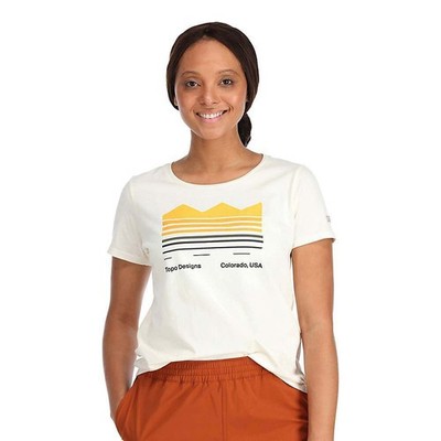 Topo Designs Women's Strata Map Tee - Large Natural