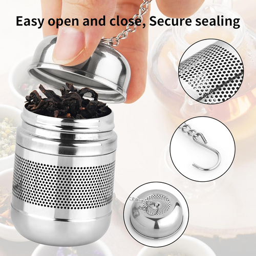 2PCS Colino Infusore Tè - Colino in Acciaio Inox per Tè Foglia Sciolta, Steepe - Foto 4 di 12