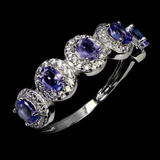 925 Sterling Silver Ring Oval Tanzanite Natural Gemstone  No USA Import Fees