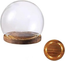 12cm , 1Sets Glass Dome Clear Table Display Case Bell Jar Cloche Dome With