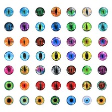 10mm Dragon Eyes, 100 Pcs Round Glass Eyes Animals Crochet Eyes, Mix Color
