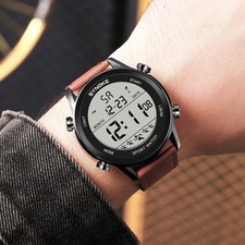 Ultra-Thin Large Dial Sports Digital Watch Waterproof Luminous Mens Womens Watch