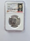 SILVER MS65 1964 D KENNEDY HALF DOLLAR GRADED NGC 50C D MINT 90% AG COIN
