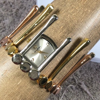 Narmi Women 4569 Fashion Sunburst Two Tone Bracelet Quartz 28mm Watch 6 3/4''