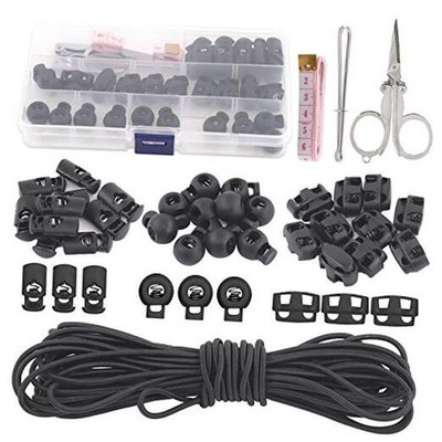 Swpeet 35Pcs 3 Types Plastic Cord Locks for Spring Toggles Stoppers and 11 