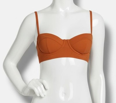 Ulla Johnson Women's Orange Zahara Bra-Cup Bikini Top Size M
