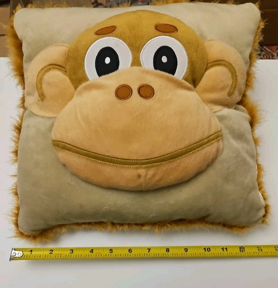 Monkey Pillow Double Sided  Face On Front Rear End And Tail On Back Brown/Tan A8 - Image 4 of 4